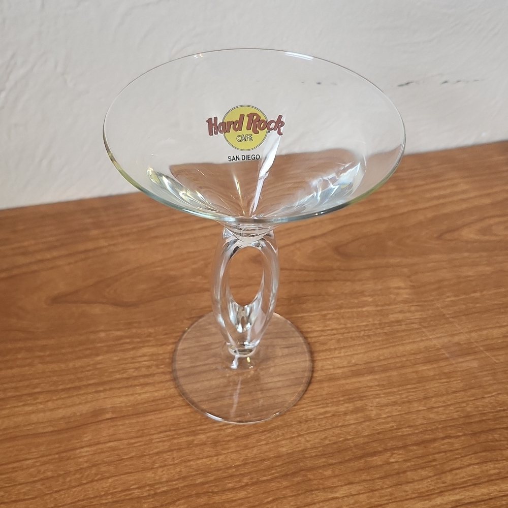 Hard Rock Cafe San Diego Clear Martini Glass